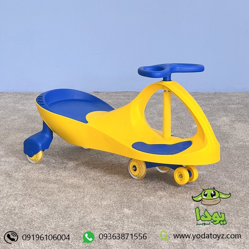 لوپ کار چرخ ژله ای ساده  رنگ زرد با نشیمن آبی  LOOPCAR