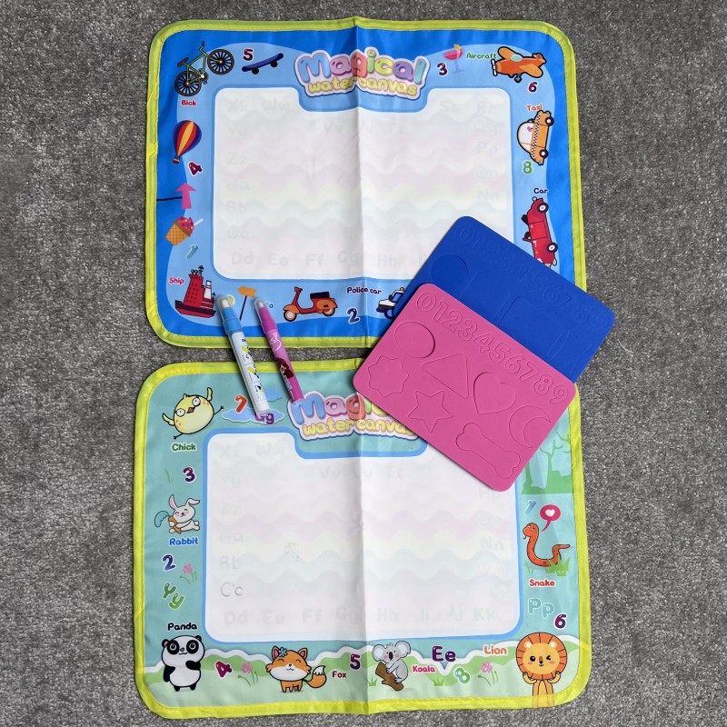 سفره نقاشی جادویی با ماژیک رنگ آبی به همراه شابلون