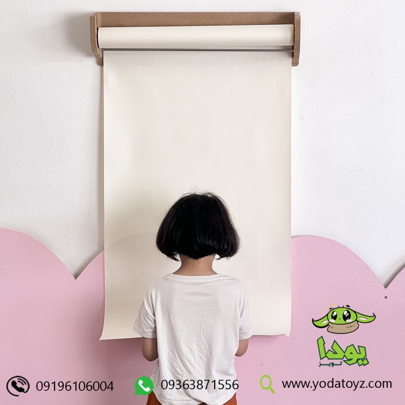 استند رولی نقاشی چوبی + (10 متر رول کاغذی)