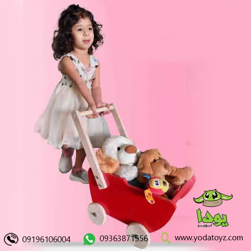 ترولی سبد خرید و واکر چوبی کودک