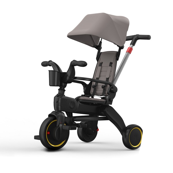 سه چرخه تاشو کودک رنگ طوسی  qplay doona