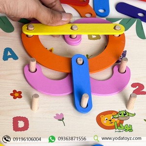 اسباب بازی پازل چوبی آموزشی حروف و اعداد انگلیسی - changeable building blocks