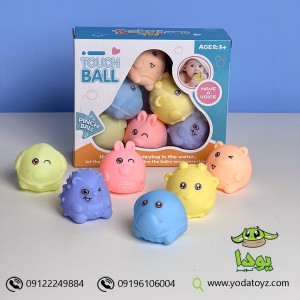 اسباب بازی توپ حسی نوزاد با رنگ پاستلی و سوتک 6 عددی itouch ball 153-916