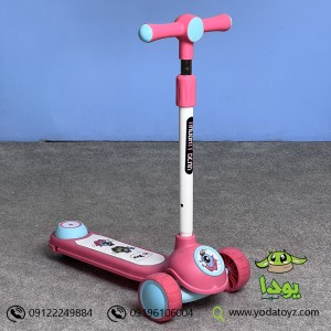 اسکوتر دخترانه کودک طرح مایک تک چشم رنگ صورتی  ROLZOR-902