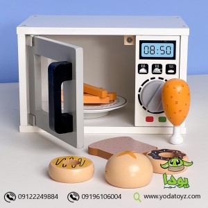 ماکروفر چوبی اسباب بازی با لوازم مدل 858