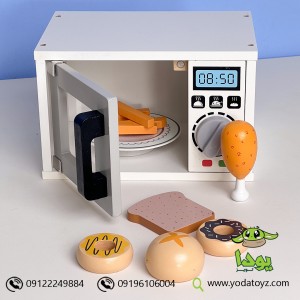 ماکروفر چوبی اسباب بازی با لوازم مدل 858