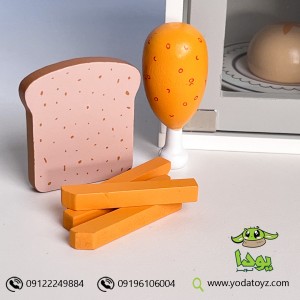 ماکروفر چوبی اسباب بازی با لوازم مدل 858
