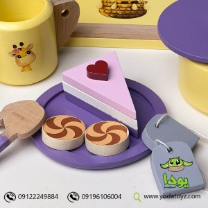 اسباب بازی چوبی ست چایخوری طرح  زرافه