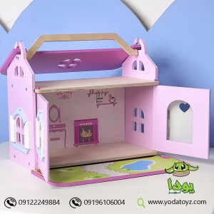 خانه عروسکی چوبی با لوازم