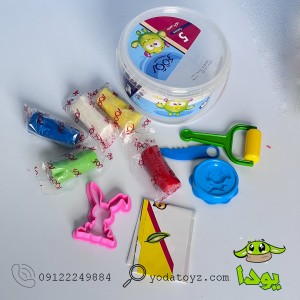 خمیر بازی سطلی 5 رنگ با ابزار برند لووکی