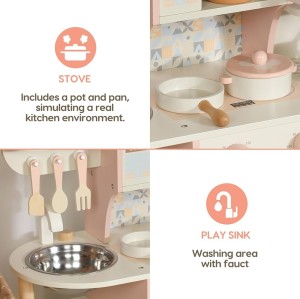 آشپزخانه چوبی کودک با لباسشویی 1707