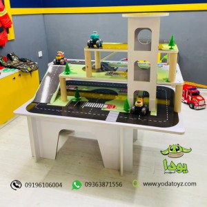 پیست ماشین بازی چوبی مخصوص پارک و خانه بازی سه طبقه