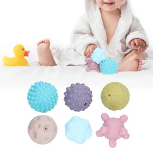 توپ حسی نوزادی 6 تکه رنگ ماکارون کد 1082