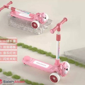 اسکوتر کودک طرح کارتنی شیر مدل 2148 رنگ صورتی