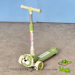 اسکوتر کودک طرح کارتنی شیر مدل 2148 رنگ سبز