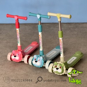 اسکوتر کودک طرح کارتنی شیر مدل 2148 رنگ سبز