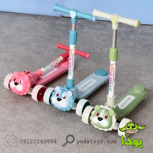 اسکوتر کودک طرح کارتنی شیر مدل 2148 رنگ سبز