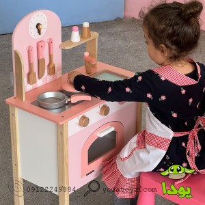 آشپزخانه کودک چوبی رنگ صورتی 936-935
