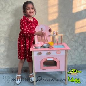 آشپزخانه کودک چوبی رنگ صورتی 936-935
