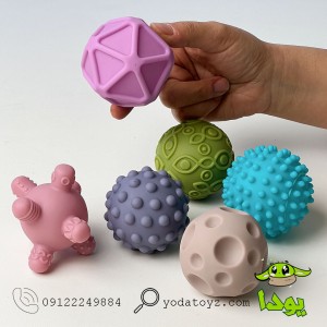 توپ حسی نوزادی 6 تکه رنگ ماکارون کد 1082