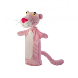 عروسک دستی پلنگ صورتی