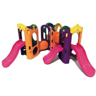 مجموعه پلی اتیلنی سه سرسره و سه برج بازی کودک