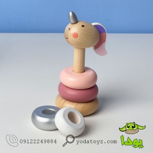 اسباب بازی برج هوش چوبی یونیکورن صورتی BZ-14-F