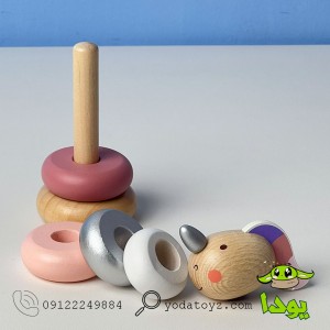 اسباب بازی برج هوش چوبی یونیکورن صورتی BZ-14-F