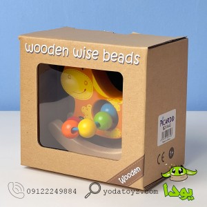 اسباب بازی میله و مهره چوبی طرح اسب نارنجی BZ-14-G