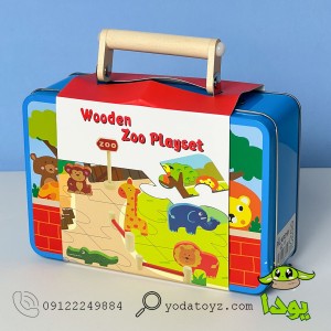 پازل باغ وحش با جعبه فلزی