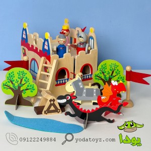اسباب بازی چوبی قلعه شوالیه برند پیکاردو ست کامل