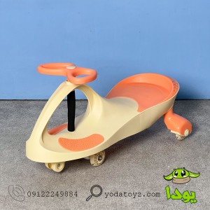 پلاسماکار کودک چرخ ژله ای و چراغدار رنگ زرد پاستلی