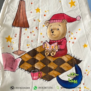 چادر بازی کودک پارچه ای طرح خرس صورتی با تشک
