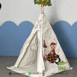 چادر بازی کودک پارچه ای طرح خرس صورتی با تشک