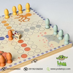 بازی منچ چوبی با باکس چوبی پیکاردو کد BZ-28-C