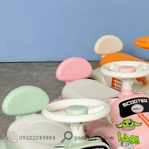 ماشین پایی کودک موزیکال و چراغدار رنگ کرم مدل مینی ماینر asx-188