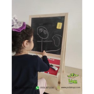تخته نقاشی کودک چوبی دو طرفه PALIZAN کد 21307