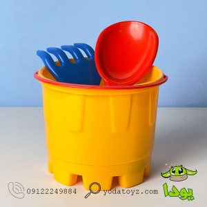 سطل شن بازی ساحلی با بیل و چنگک کوچک کد 01902208 TSMA