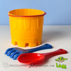 سطل شن بازی ساحلی با بیل و چنگک کوچک کد 01902208 TSMA