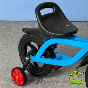 سه چرخه با چرخ های کمکی  وارداتی رنگ آبی مدل jjk-001
