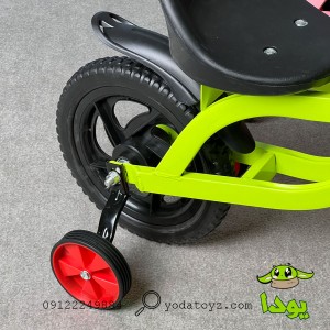 سه چرخه با چرخ های کمکی  وارداتی رنگ آبی مدل jjk-001