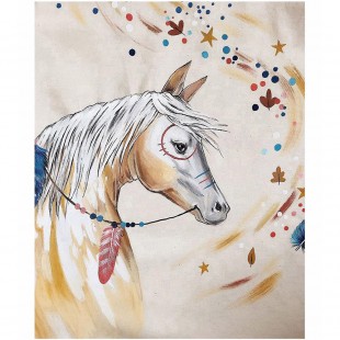 چادر بازی کودک مدل سرخپوستی طرح اسب با تشک