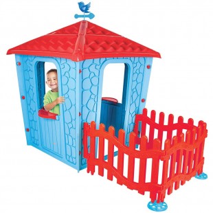 پارک حفاظ نرده ای به همراه کلبه برند pilsan رنگ آبی قرمز