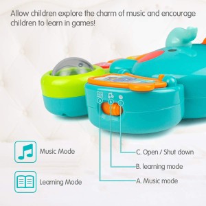 ارگ کودک و نوزاد طرح فیل برند هولی تویز-Multifunctional Musical Toys Elephant Piano Keyboard Light Up Learning Educational Toys