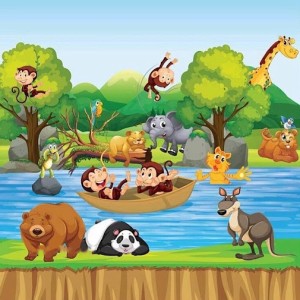 دیوار پوش فومی یا محافظ دیوار مهدکودک طرح جنگل