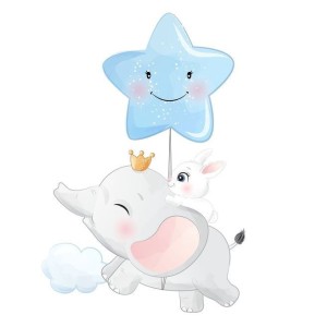 چادر بازی با تشک طرح فیل و خرگوش و ستاره