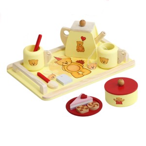 اسباب بازی چوبی ست چایخوری طرح  خرس