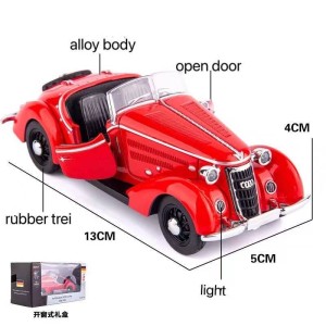 اسباب بازی ماشین فلزی عقب کش و کلکسیونی مدل آئودی کلاسیک-Audi Wanderer W25K Roadster 1936