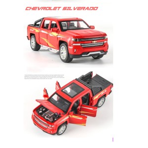 اسباب بازی ماشین فلزی عقب کش و کلکسیونی مدل شورولت سیلورادو-CHEVROLET SILVERADO 1500