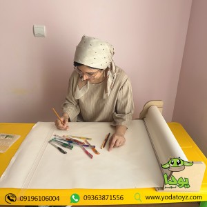 استند رولی نقاشی چوبی + (10 متر رول کاغذی)